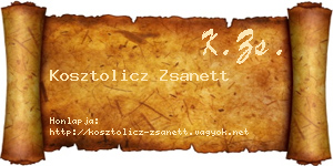 Kosztolicz Zsanett névjegykártya