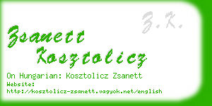 zsanett kosztolicz business card